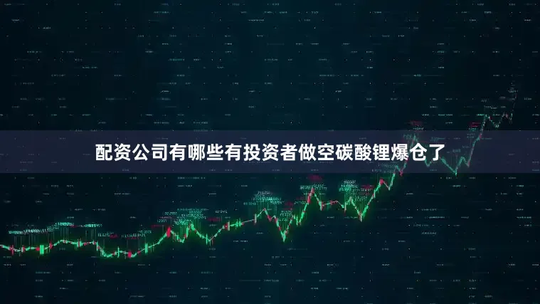 配资公司有哪些有投资者做空碳酸锂爆仓了